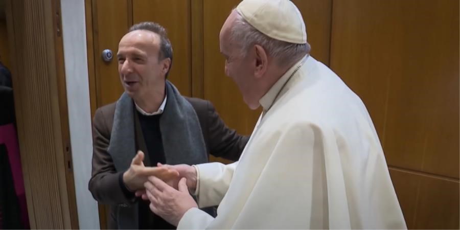 Papa se susreo s glumcem i redateljem Robertom Benignijem, autorom filma ‘Život je lijep’